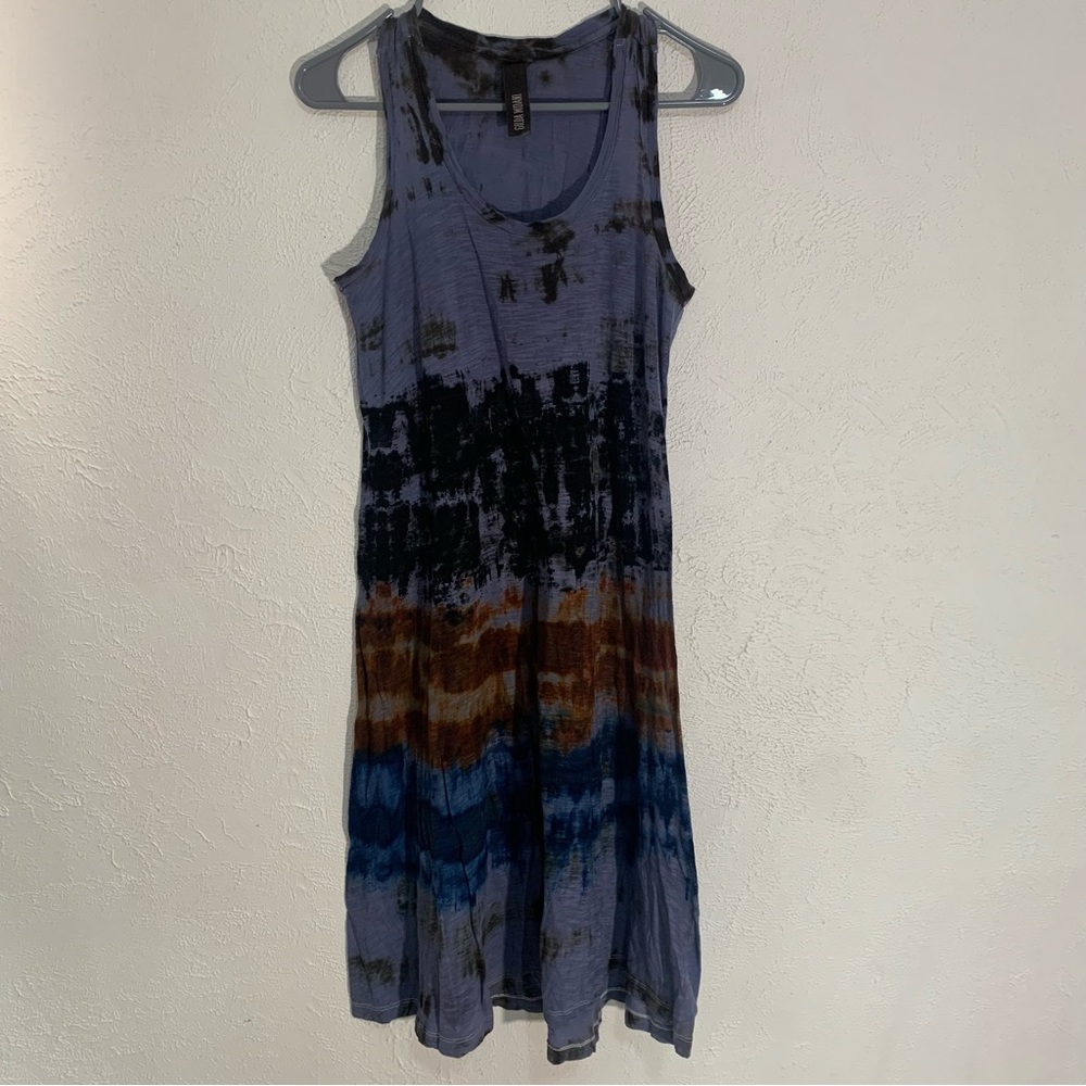 GILDA MIDANI Tank Dress Tie Dye Medium Blue BOHO Bohemian